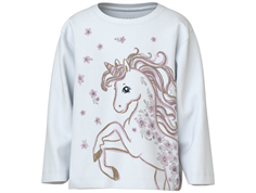 Name It bright white/unicorn glitter top